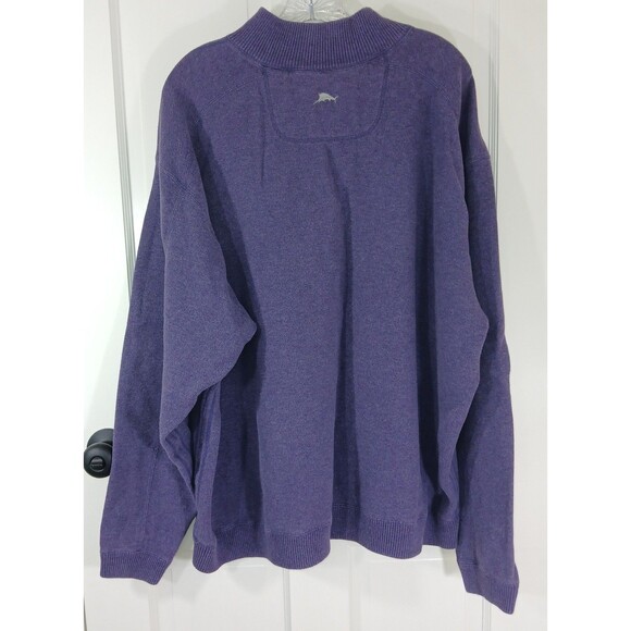 Tommy Bahama Sweater Men XLarge Purple 1/4 Zip Reversible Long Sleeve Pullover - Picture 13 of 16